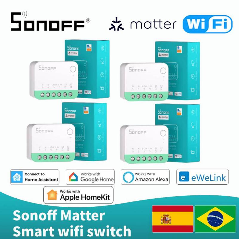 Sonoff Mini R4 Matter WiFi Smart Home Light Switch Sonoff Mini R4 Extreme Matter Relay Praca z Alexa Google Home Homekit