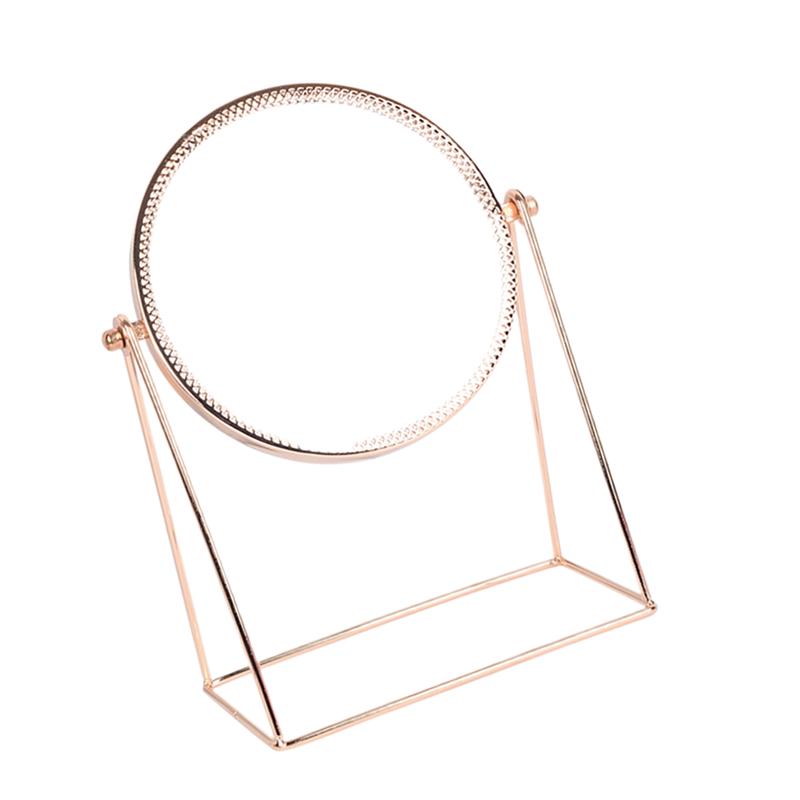 1PC Make-Up Spiegel Ronde Minimalistische Ijzeren Frame Decoratieve Draaibare Spiegel Spiegel Voor Aanrecht