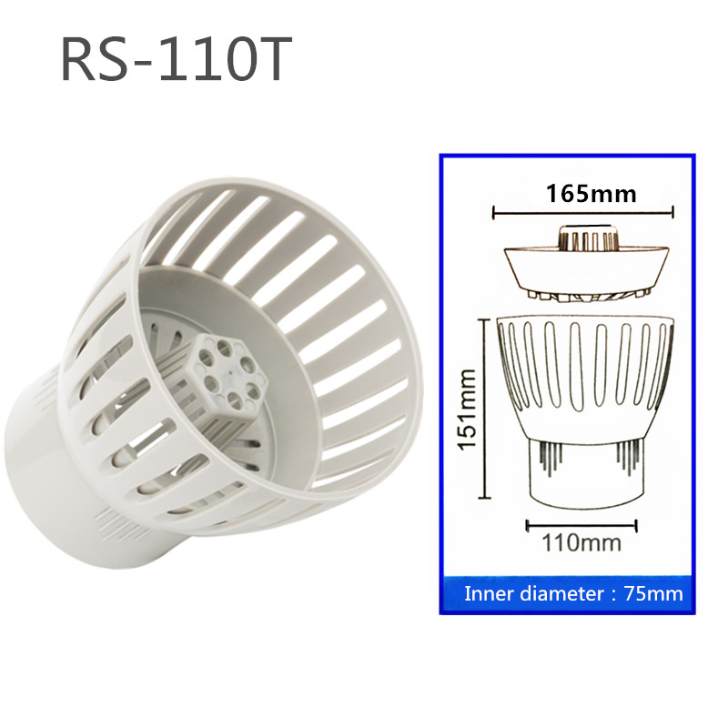 Antibloqueo de salida de aguas residuales, filtro para estanque de peces, cabezal de filtro para recoger hojas caídas, entrada de agua para estanque de peces Koi: RS-110T
