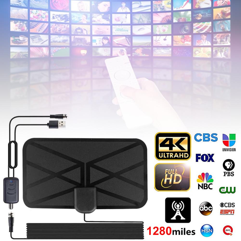 Newest Indoor 4K Digital 28db High Gain HDTV Aerial 1280 Miles HD TV Antenna With Amplified For Local Channels Broadcast
