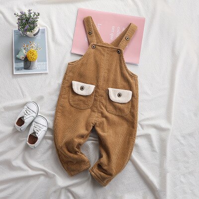 Kinderoveralls herfst baby jongens en meisjes koreaanse stijl corduroy overalls baby jumpsuits kinderen jongens casual bodysuit