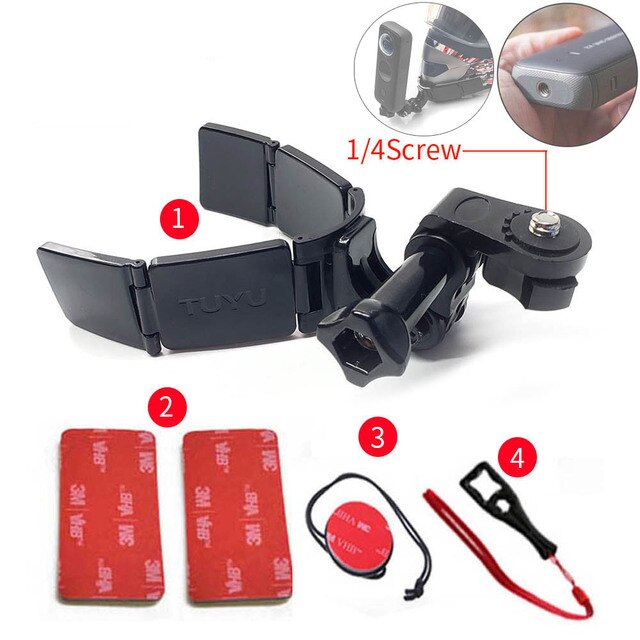 TUYU-soporte de montaje de barbilla para casco de motocicleta, para GoPro Hero 9, 8, 7, 5, SJCAM, SJ4000, DJI, OSMO, Eken, Insta360: Set 2