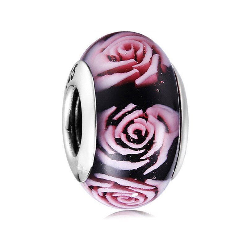 Abbondante Cuori Incantato Giardino Iridescent Arcobaleno Baci In Vetro di Murano Misura Branelli Pandora Braccialetto Dell'argento Sterlina 925 di Fascino: 8