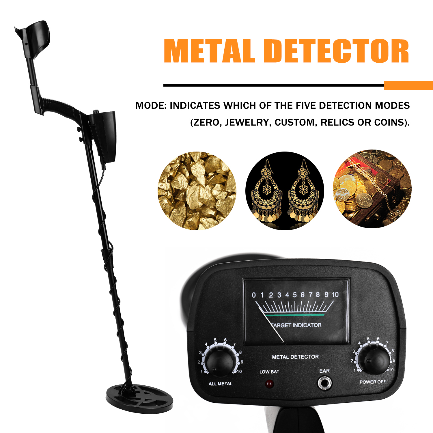 GTX5060 Portable Metal Detector Underground Metal Detector High Sensitivity Jewelry Treasure Gold Metal Detecting Tool
