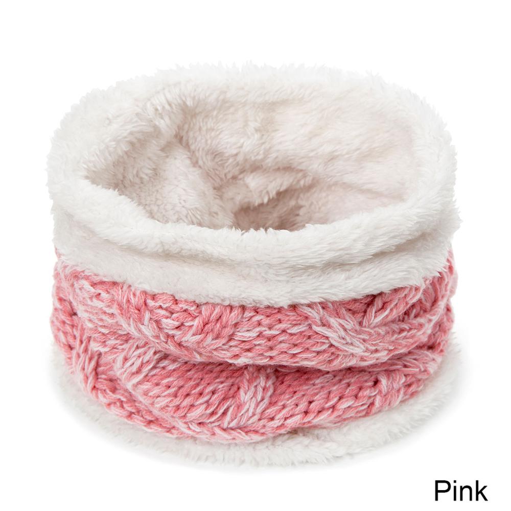 Reakids schattige zachte dikke warme babysjaal kinderen wintersjaal babysjaals kinderen katoenen gebreide jongens meisjes halssjaal: Roze