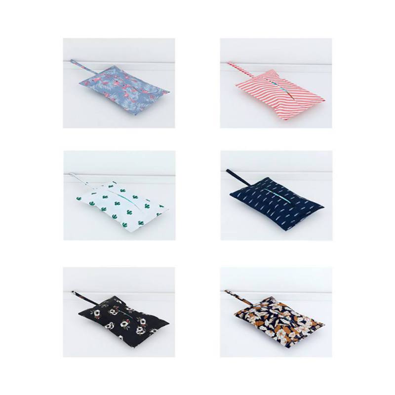 Portable Cotton and Linen Tissue Box Holder Towels Paper Hanging Home Decor Boxes Travel Pouch Paper Bag Cloth for Car Home