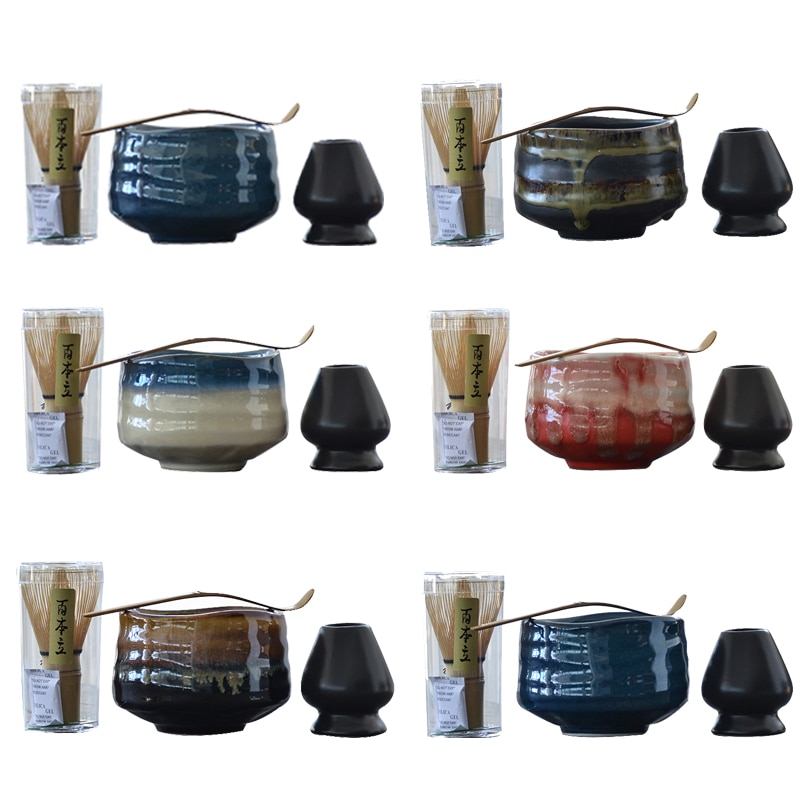 Tangpin tradisjonelle matchasett naturlig bambus matcha visp ceremic matcha bolle vispholder japanesetesett drinkware