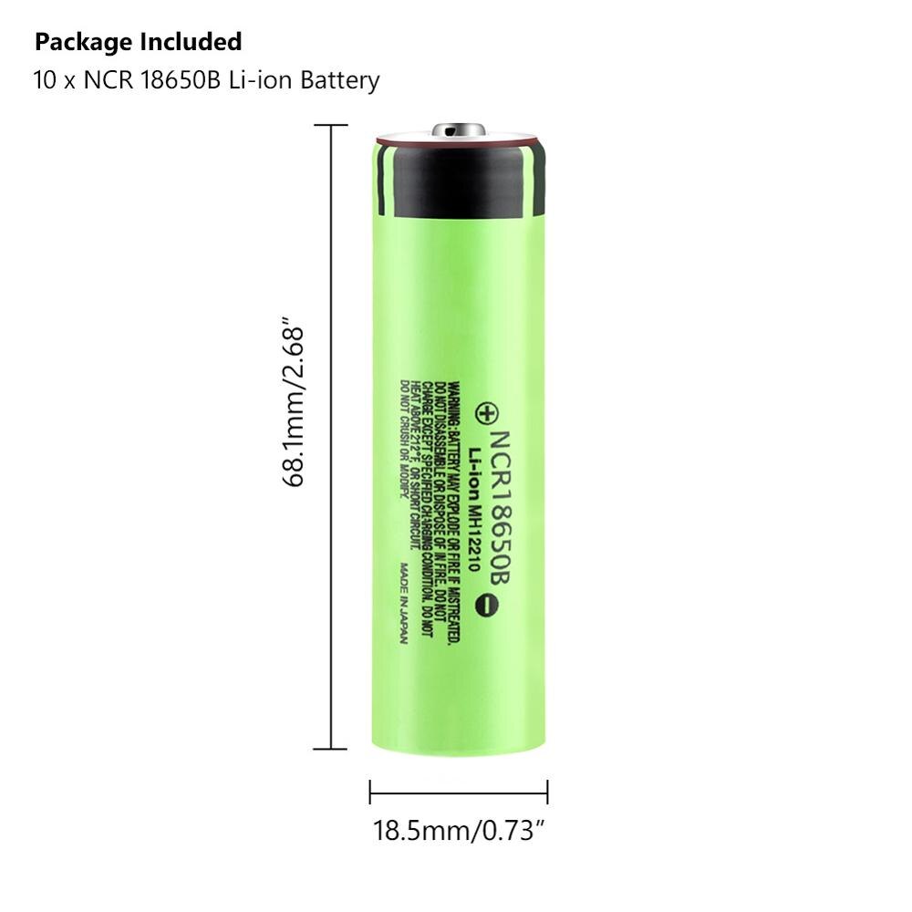 NCR18650 3400mAh Battery brand original ncr18650b 34B 3.7V 18650 3400mah rechargeable lithium battery flashlight Tip battery