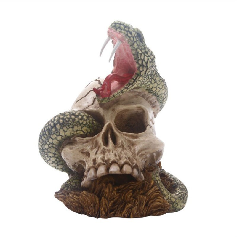 Heymamba harts svart fladdermus mänsklig skalle staty skulptur bevingad orm skalle skelett modell halloween dekoration film rekvisita