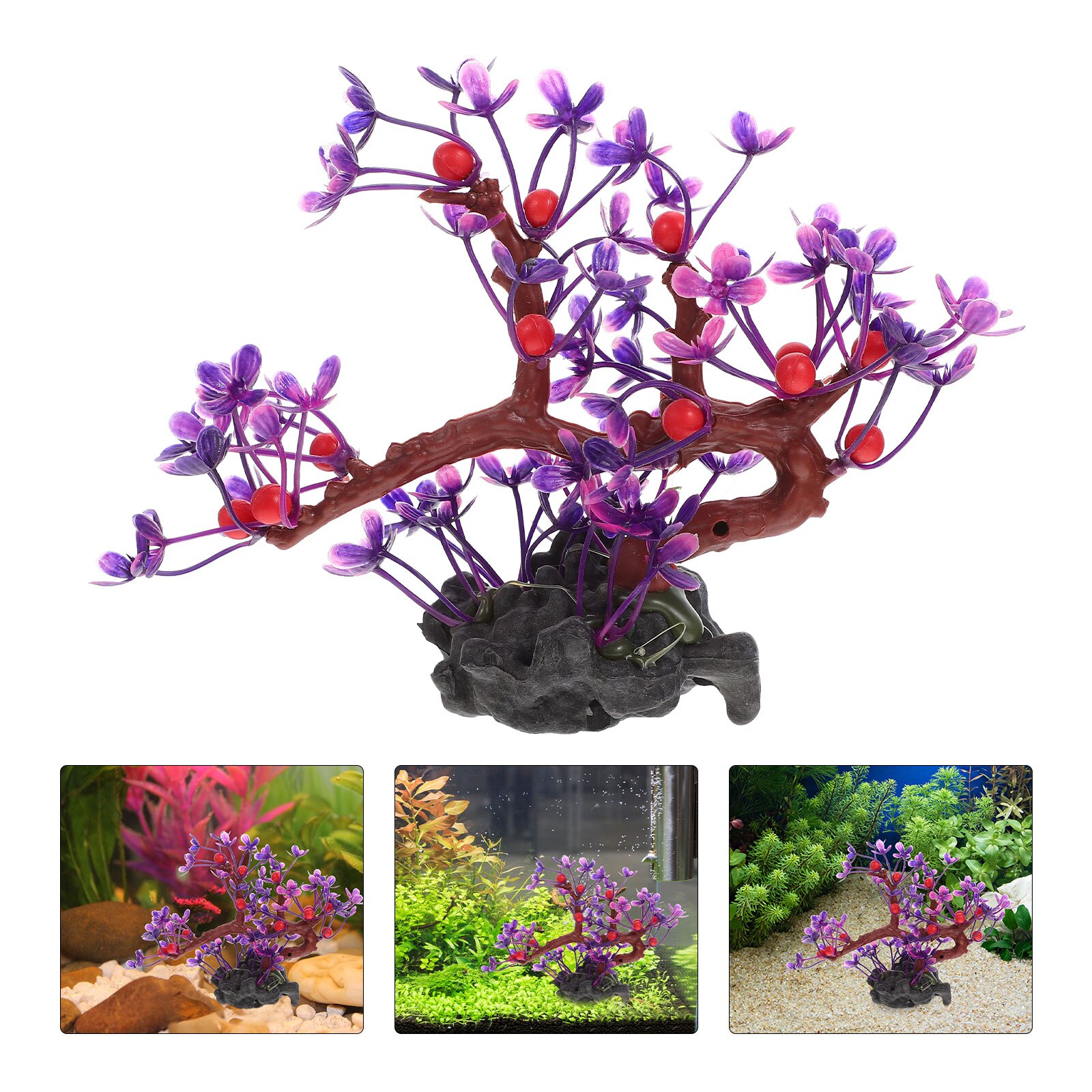 Aquarium Planten Versiering Aquarium Plastic Plant Decoratieve Aquatic Plant (Paars)