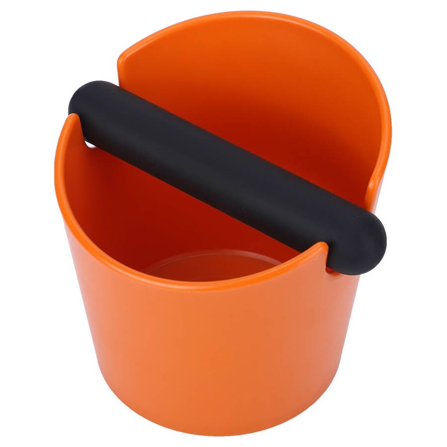 Home Coffee Making Coffee Knock Box Household Anti‑ Slip Coffee Grind Dump Bin for Coffee Shop Orange Coffee