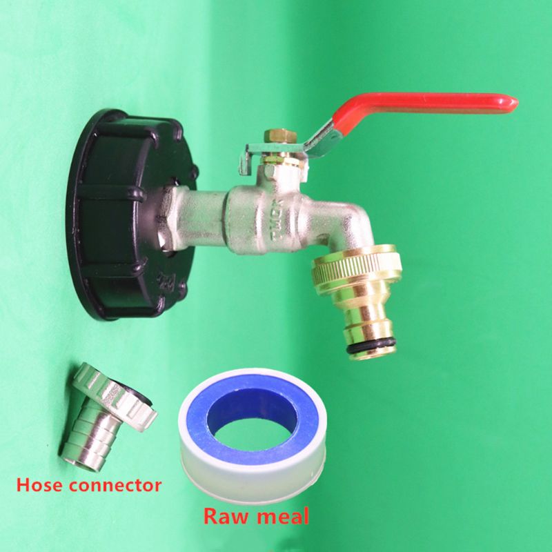 IBC Tank Container Adapter 1/2" 3/4'' Brass Thread Water Tap Water Tank Hose Connector Water Flow Control Faucet
