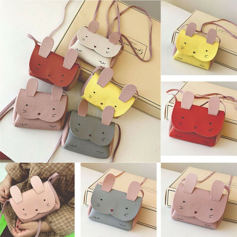 Rabbit Purses Bag Baby Kids Girls PU Leather Shoulder Bag Messenger Handbag Crossbody Satchel Bags