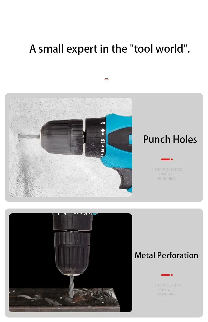 Herramientas para trabajar la madera, taladro de impacto eléctrico, destornillador eléctrico multifuncional, herramientas eléctricas tipo taladro controlado por radio