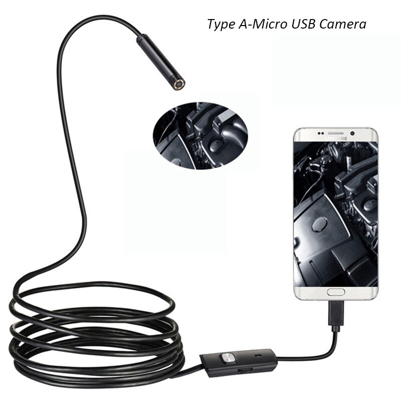 Lente de 5,5mm 1 M/2 M cable suave CÁMARA DE endoscopio USB para Android USB inspección de tuberías endoscopio boroscopio USB OTG Mini cámara: 1,5 m / Type A Camera