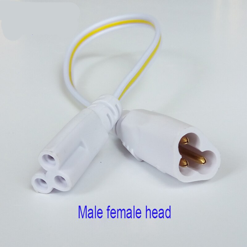 Cable de conexión de tubo de luz LED T4 T5 T8, conector de tubo LED de 3 pines, Cable de doble extremo hembra/macho + hembra, 10 unids/lote