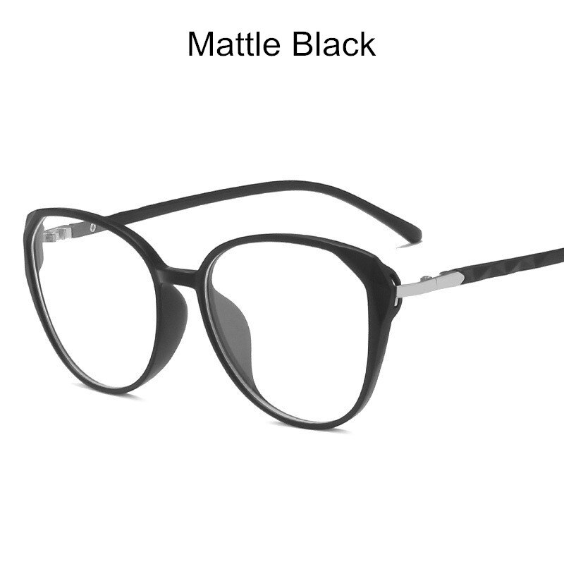 Anti-Blue Light Optical Myopia Eyeglasses Women Computer Prescription Glasses Classic Square Plastic Frame Tr90: Mattle Black