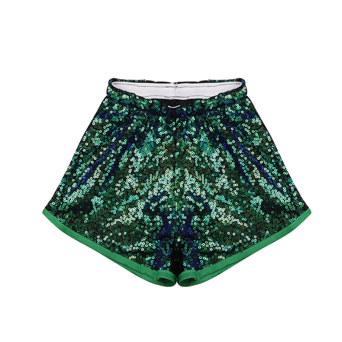 Ragazze dei capretti Cheerlearleading Costumi Shiny Paillettes Magliette E Camicette con Shorts Da Polso-Maniche A Righe e Calzini E Calzettoni Set Cheerleader Vestiti