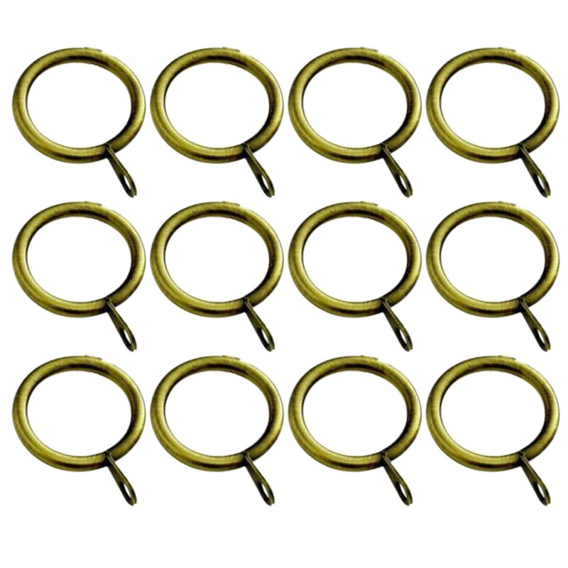 12 Stuks Gordijn Ring Metalen Opknoping Ring Gordijn Clips Gereedschappen Gordijn Haken Home Decor Gordijn Decoratieve Messing/Sliver/zwart: brass