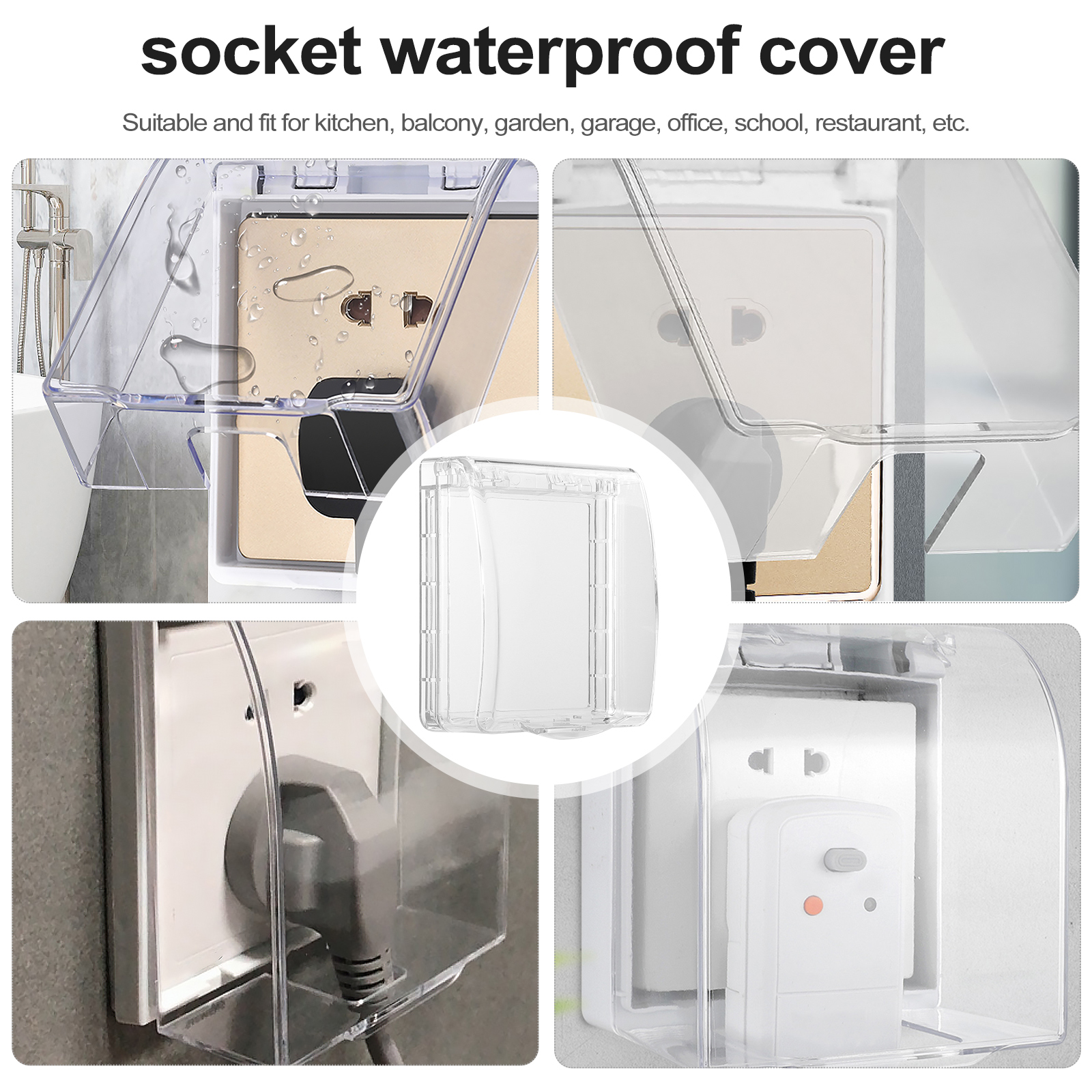 2pcs Socket Covers Socket Waterproof Protective Covers Indoor Socket Protectors