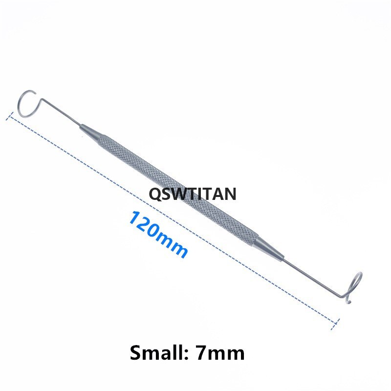 Stainless Steel Titanium double ended pigtail Probe ophthalmic Eye surgical instruments: Small Stainless