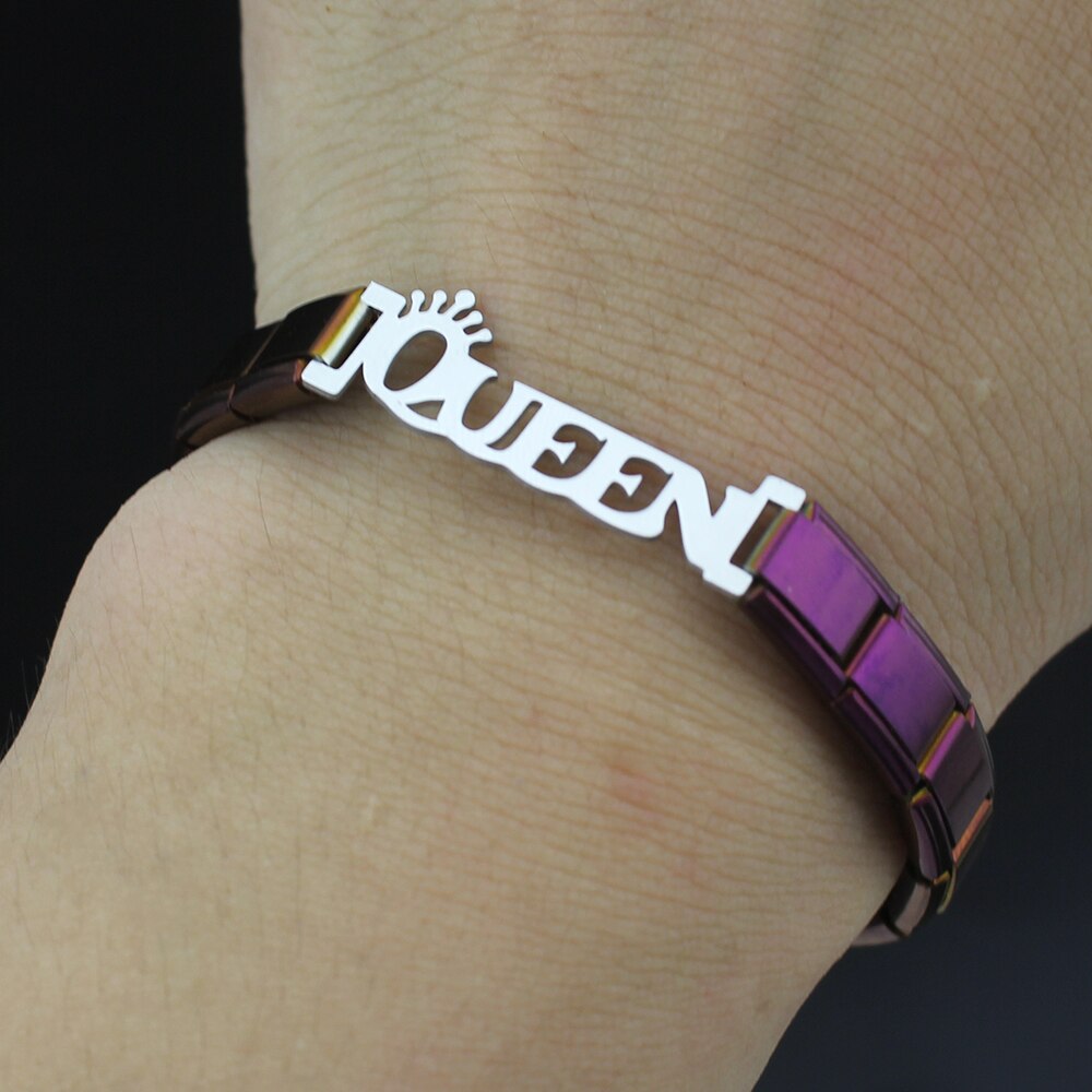 Hapiship 2018 Monili delle Donne di Modo regina di Fascino in Acciaio Inox 7 di colore 9 millimetri Braccialetto Del Braccialetto per Le Donne Della Ragazza Moglie gioielli G081