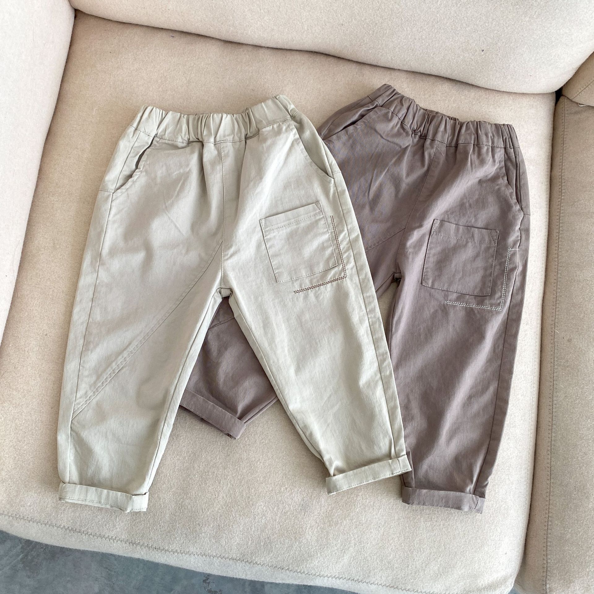 Kids Effen Kleur Elastische Casual Broek Kinderen Mode Alle-Match Katoenen Broek 1-6Y