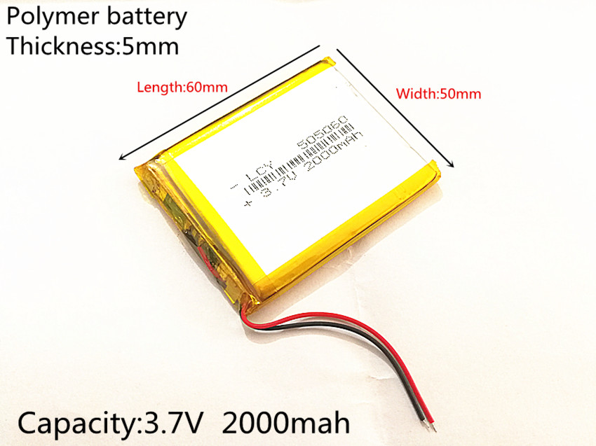 3.7 V lithium polymeer batterij GPS navigatie 505060 2000 mah VX580LE VX580R