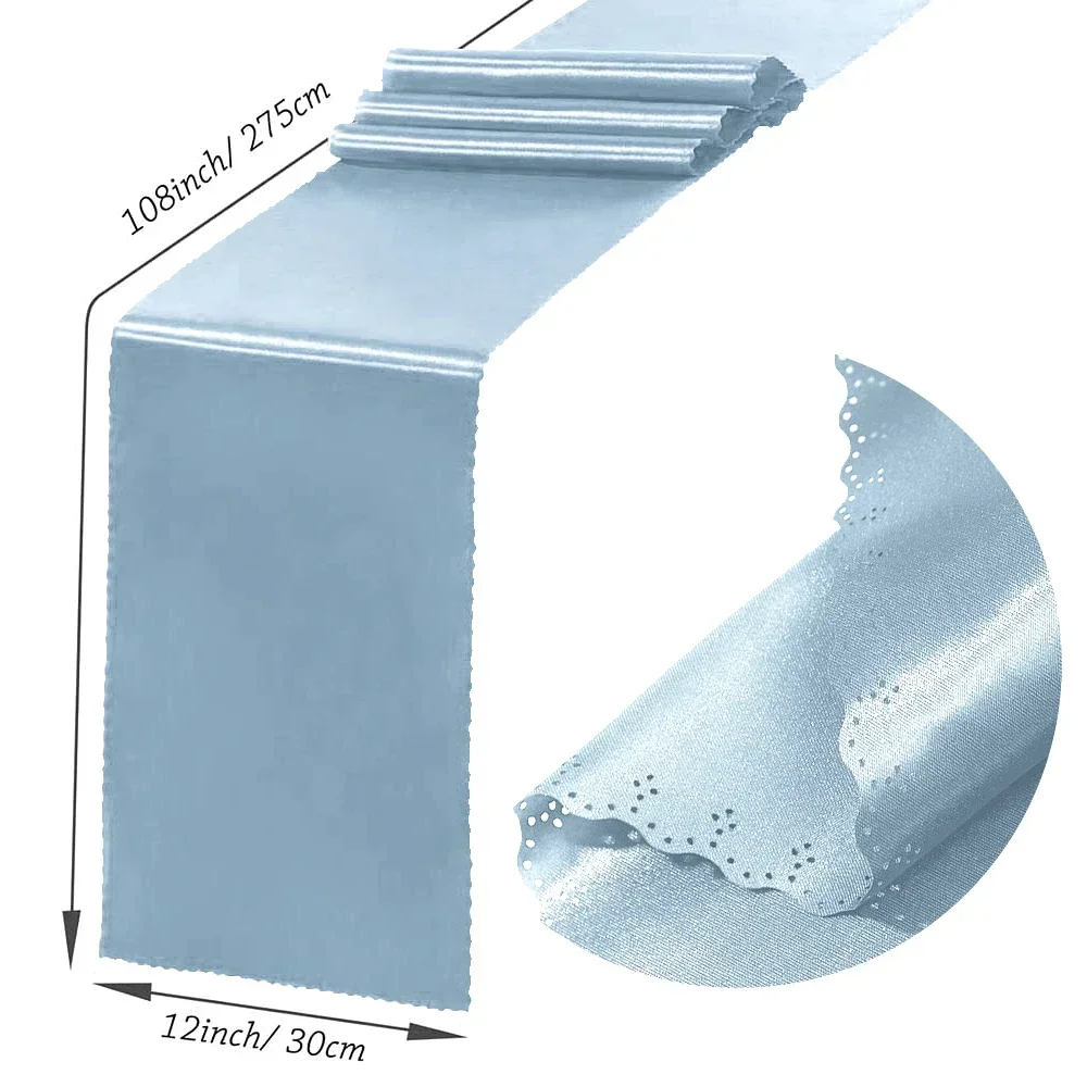 30 cm x 275cm(12*108 tum) bröllops satinbordlöpare sidenband bordsflaggor för banketter fest ljus matbordsdekoration: Lila