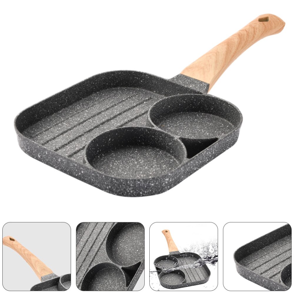 1Pc Steen Koekenpan Ontbijt Pan Non-stick Steak Gebakken Ei Pan (Assorti Kleur)