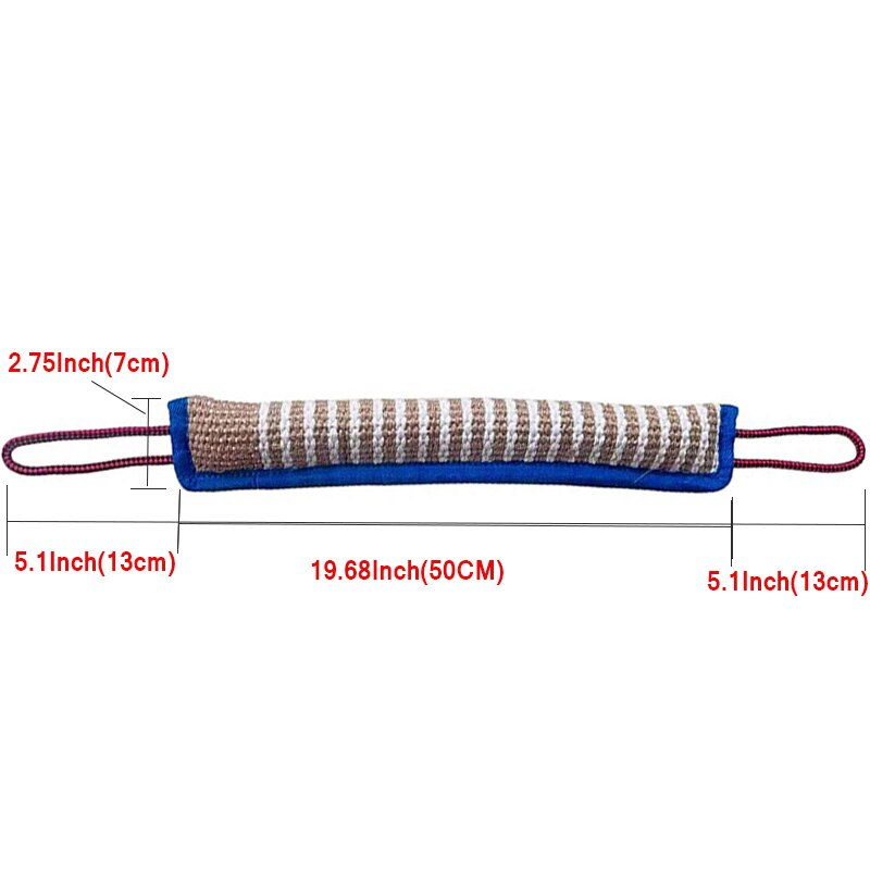 Durable Dog Chewing Toy Jute Pet Bite Tug Pillow With 2 Rope Handles Malinois German Shepherd Training Chew Toys For Large Dogs: 50CM