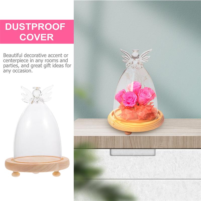 Glass Dome Cover Transparant Glas Dome Angel Vormige Display Dome Glas Cover Tafelblad Display Glass Dome Decoratie