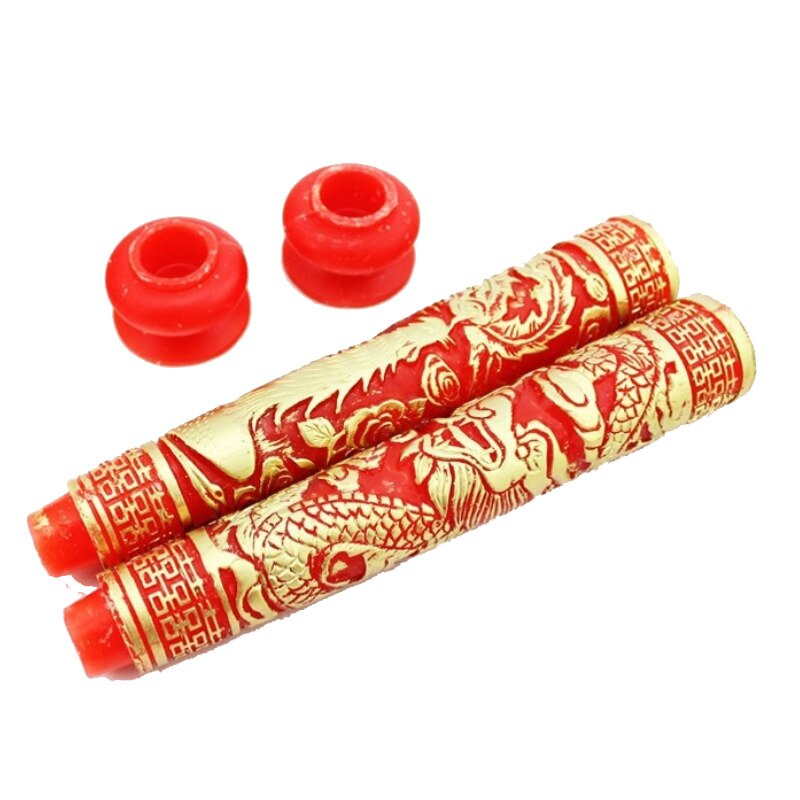 Vela de estilo chino para boda, decoración tradicional roja para amantes de Longfeng, Cadle de noche de boda encantador, 2 unids/lote