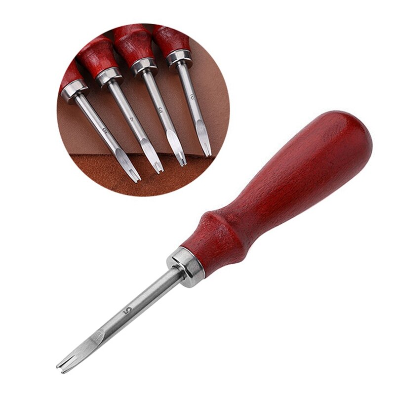 Diy beukenhouten handvat leertrimmer schilgereedschap 0.8 / 1 / 1.2 / 1.5mm lederen afschuining schuine kant ambachtelijke diy praktische leerbewerkingstool