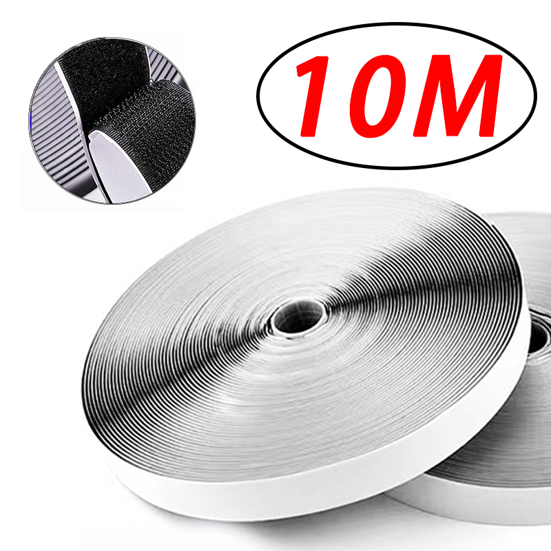 1-10M Klittenbanden Zelfklevende Klittenband Tape Sluiting Huis Diy Magic Tap Auto Lijm sterke Lijm Stickers Sticker Riem