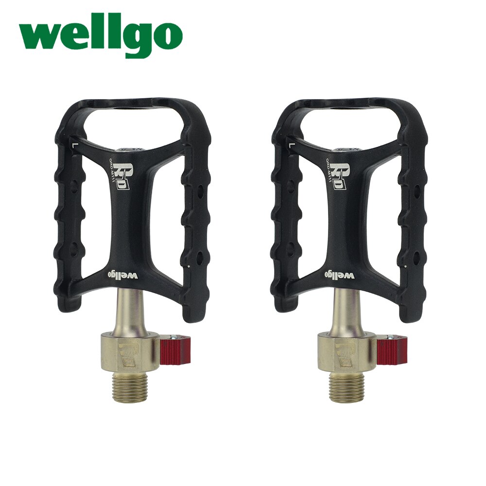 Wellgo M111 Non-Quick Quick Release Ultralight Aluminium Mtb Road Opvouwbare Fiets Pedalen Fietsen Lager Fiets Pedalen: M111 1nd Black