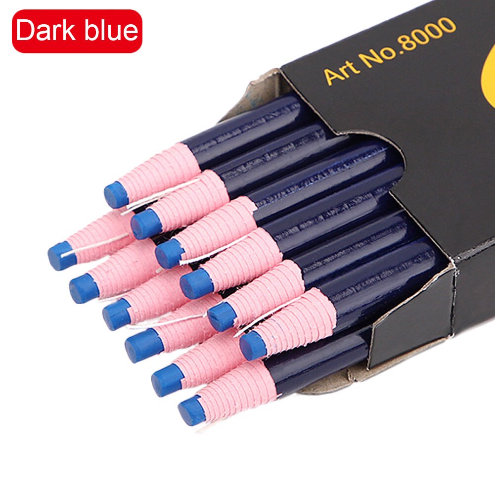 12Pcs Naaien Marker Potlood Marker Pen Snijden Krijt Naaien Stof Potlood Voor Naaien Patroon Markering Gereedschap Voor Kleding: Dark Blue