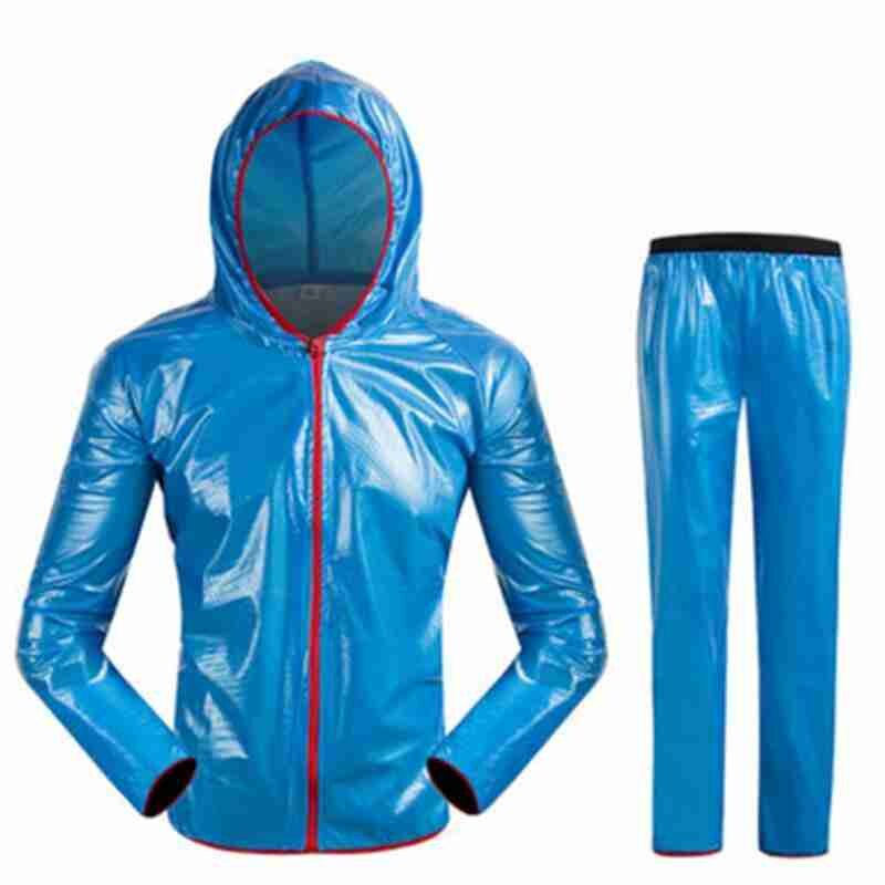 Unisex Anti-Rain Wind Outdoor Cycling Jacket Raincoat Waterproof Men Bicycle Bike Hooded Long Sleeve Sport Clothing Plus Size: Blue / M