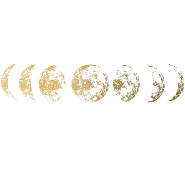 Moon phase 3D Wall Sticker Home living room wall decoration Mural Art Decals background decor Moon stickers: Gold