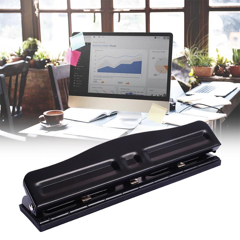 Paper Puncher Premium Portable 2/3 Holes Metal Perforator Album Loose-Leaf Hole Puncher Button Punching 7 Sheet Stationery
