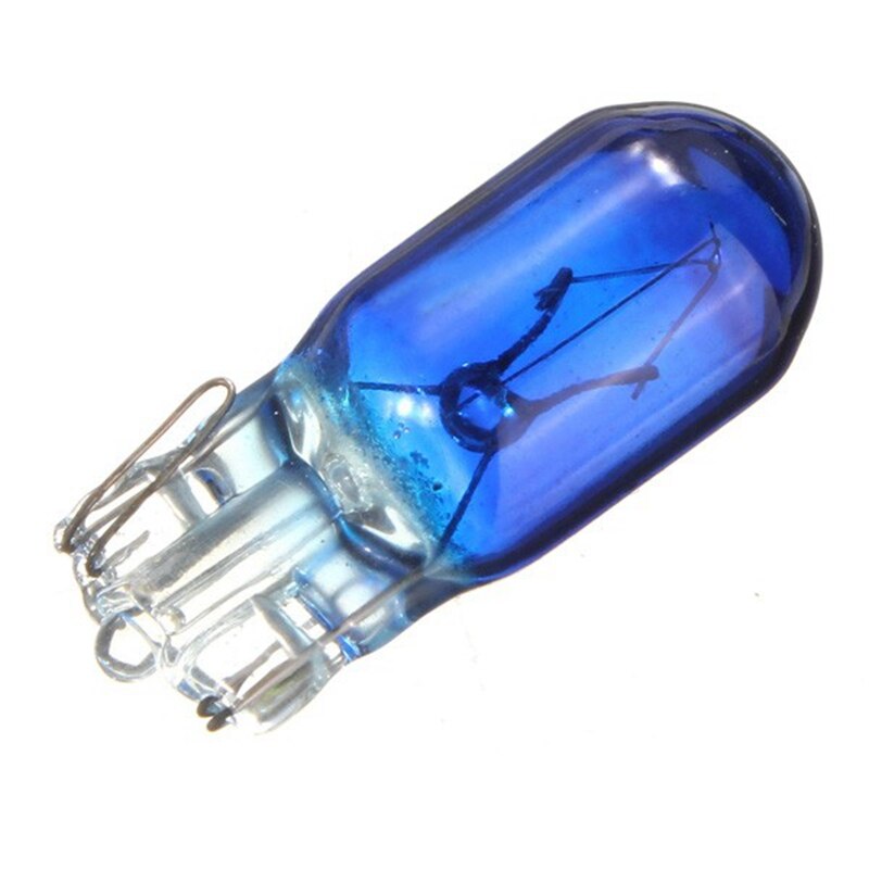 10pcs/lot 168 194 5000K 5W Blue Halogen Globe Front Parking Light Headlight Bulb Glass Wedge Base DC 12V Support