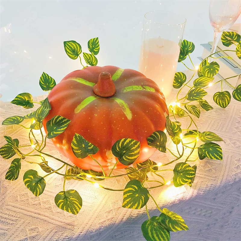 50/100 LEDs Green Leaf Fairy Lights String Künstliche Efeu Girlande Lichterkette für Weihnachtssträuße Hochzeit Schlafzimmer Dekoration