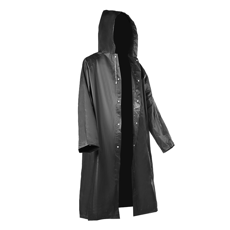 Rain Coat Cover Outdoor Raincoat Black EVA Cloth Long Rain Poncho Rainwear With Hat Waterproof For Men Women