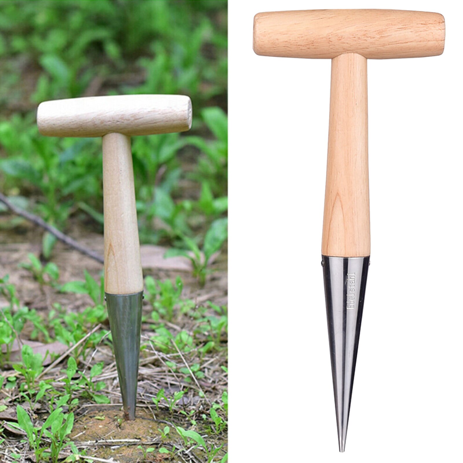 Stainless Steel Sow Dibber Dibble Tool Soil Cultivation Seeds Tools Helper