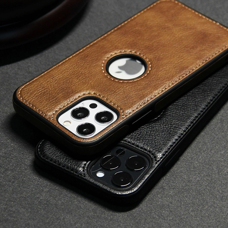 Étui de téléphone portable en cuir PU de , étui pour iPhone 11 12 13 14 15 Pro Max X XR, couverture d'affaires de luxe noire