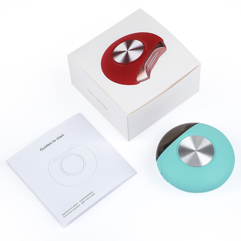 Electric Nail Clippers Trimmers Tools Polisher Toe Finger Nail Cutter Stainless Steel Machine Pedicure Manicure: Light Green