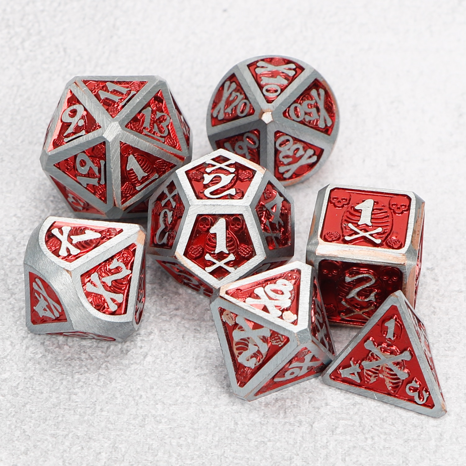 Mdn dés métal mdn jeu de dés solide métal polyèdre D & D dés TRPG jeux jeu de société dés donjon et Dragon d20 mdn dés mdn: TP6