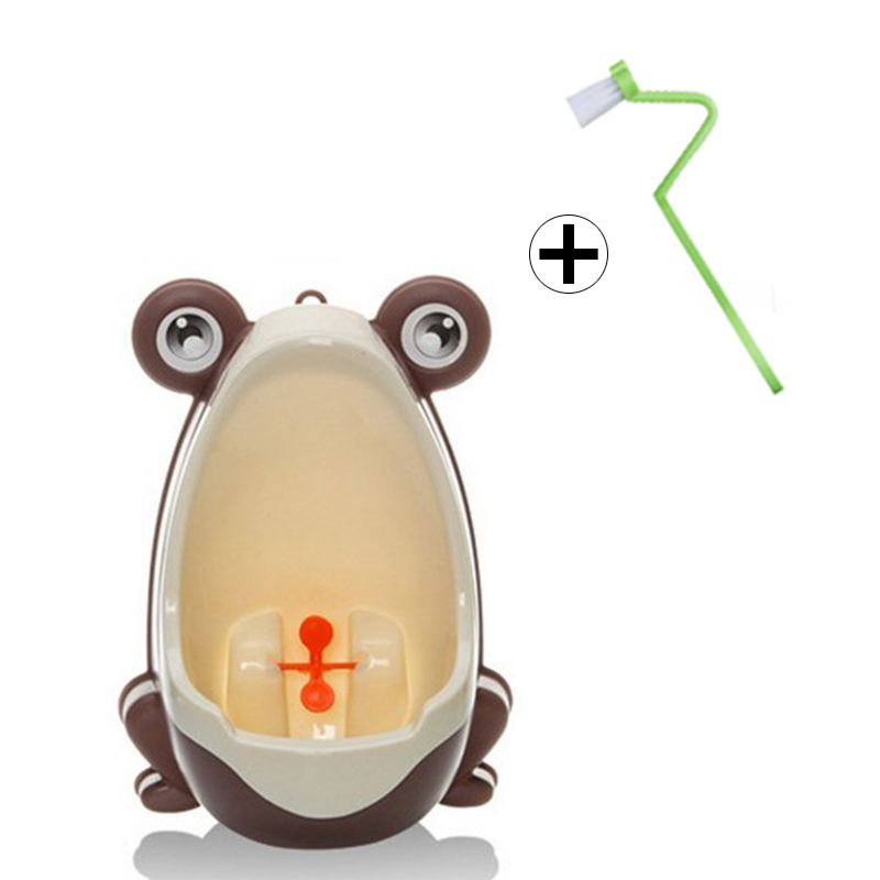 Potte trening sete urinal til gutt frosk gryte barnas potte bærbare toalett trening frosk stativ vertikal urinal til gutt låve: Med børste 1