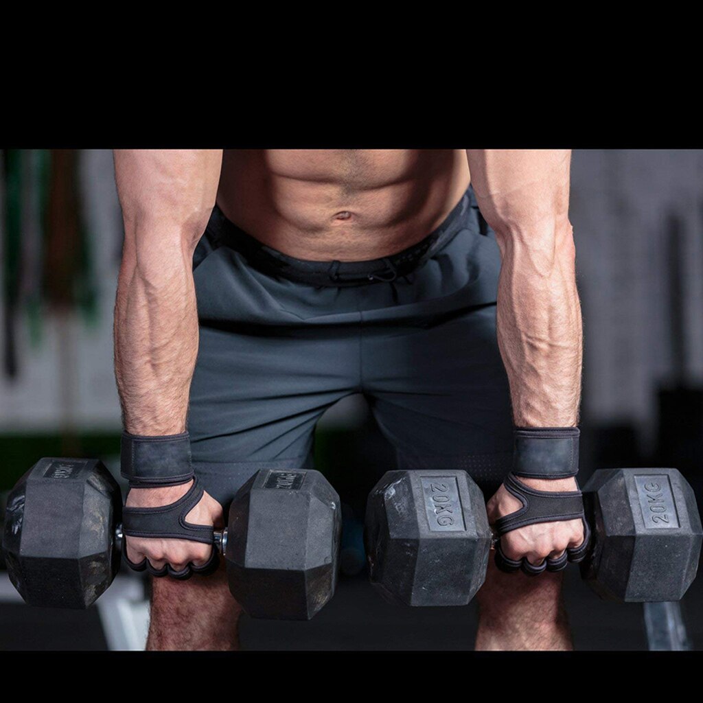 Gym fitness handsker håndflade beskytter med håndled wrap støtte crossfit træning bodybuilding kraft vægtløftning handske