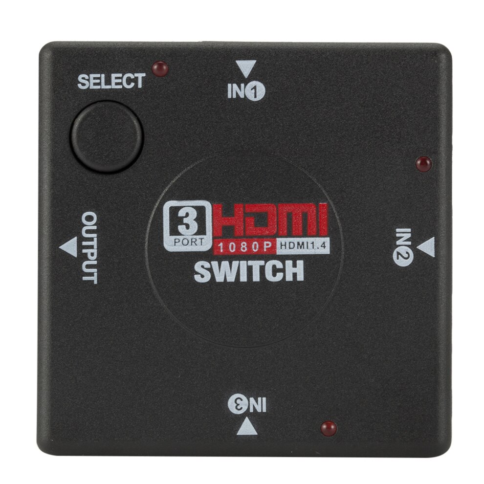 HDMI Switch 3 input 1 Output Mini 3 Port Female to Female HDMI Switcher Splitter Box Selector for HDTV 1080P VIdeo Switcher: Default Title